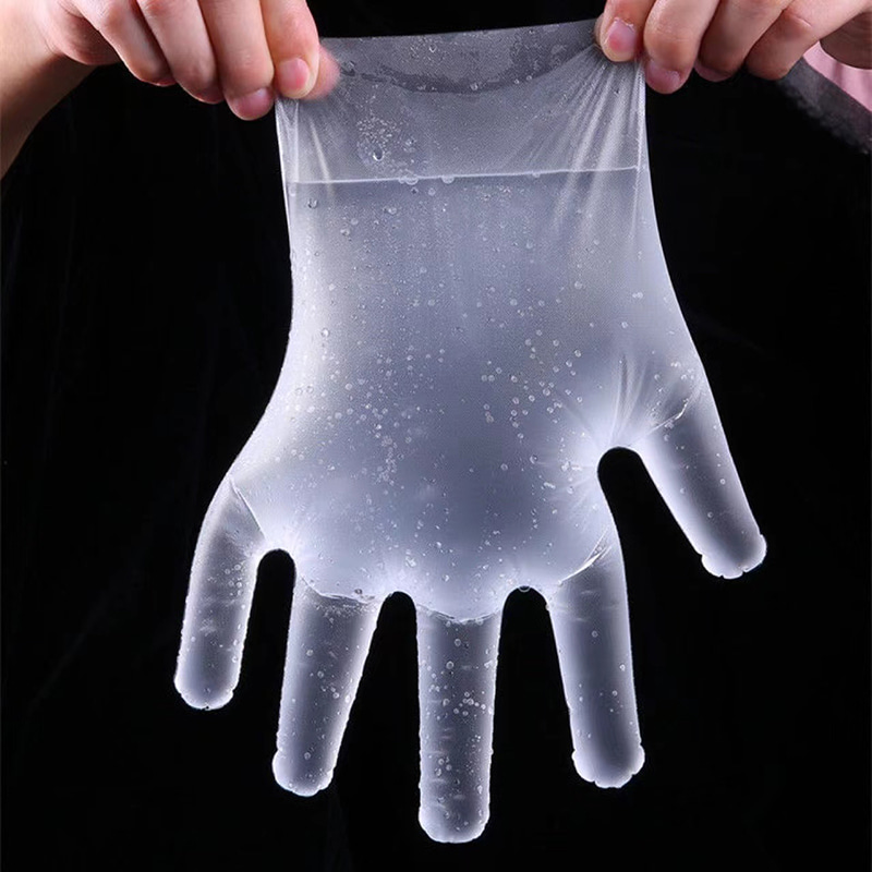 Guantes CPE blanquecinos resistentes al agua y al aceite Guantes CPE blanquecinos resistentes al agua y al aceite