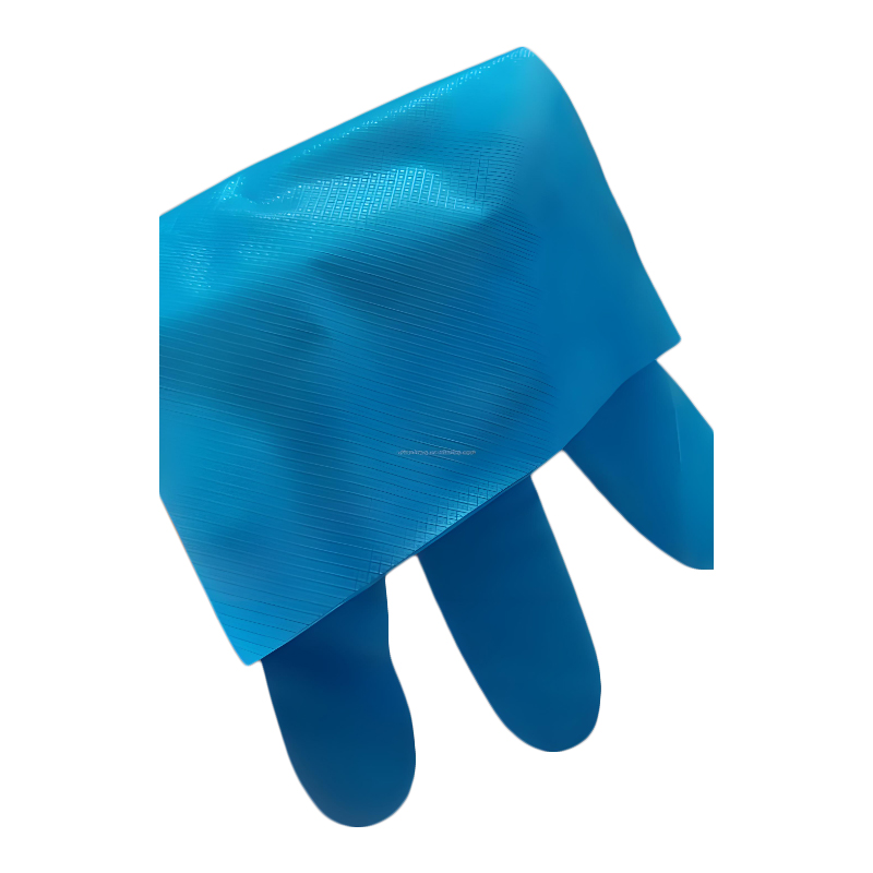 Resistencia química Guantes TPE azules (patrón de rombos)