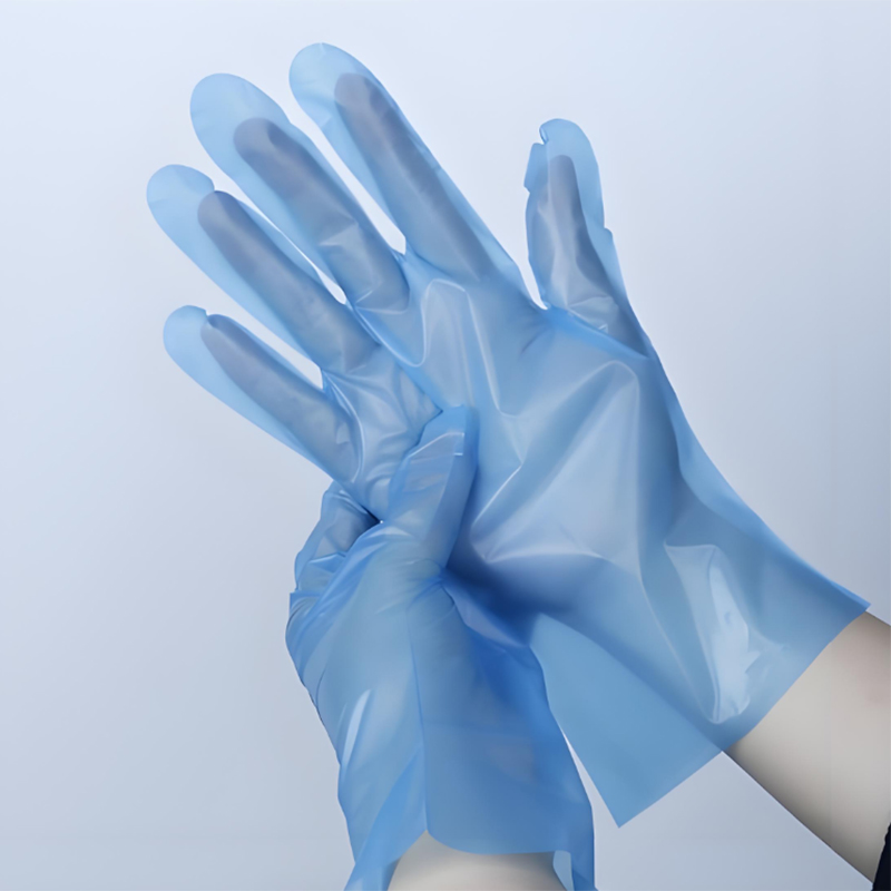 ‌Resistencia química Guantes TPE azules (textura mate)
