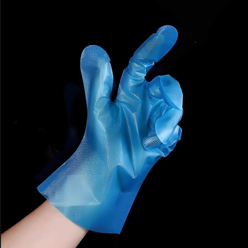 ‌Resistencia química Guantes TPE azules (textura mate)