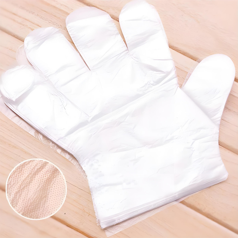 Guantes de HDPE blanquecinos impermeables y resistentes al aceite