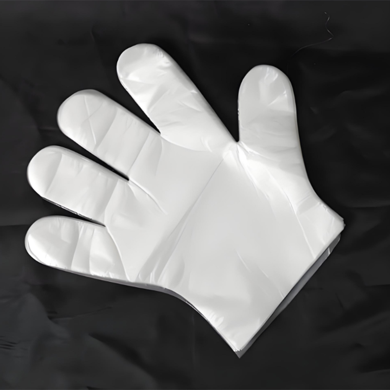 Guantes de HDPE blanquecinos impermeables y resistentes al aceite