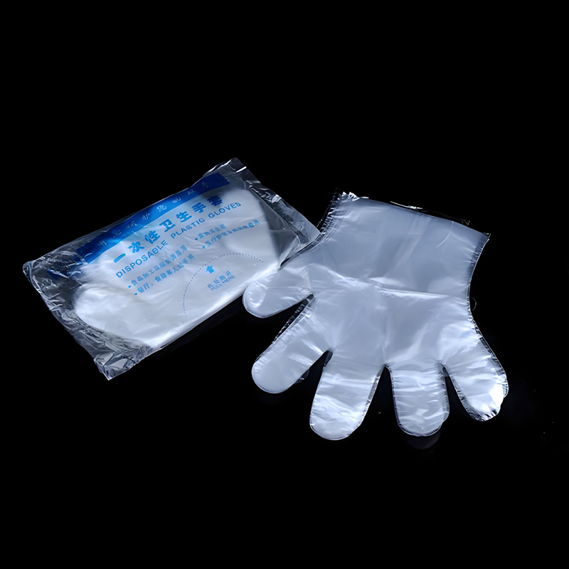 Guantes de HDPE blanquecinos impermeables y resistentes al aceite