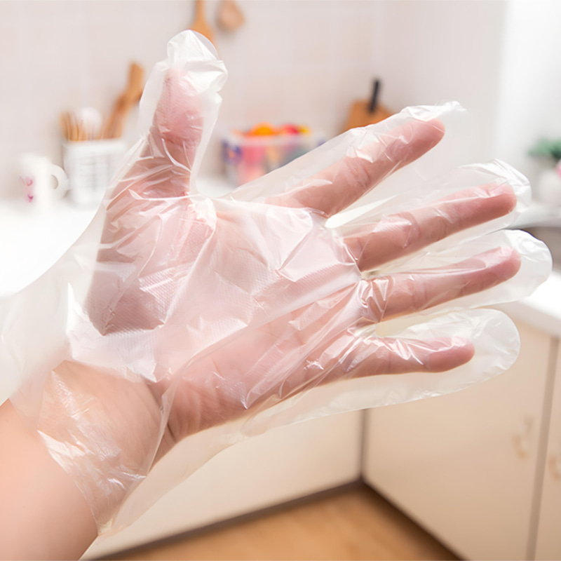 Guantes de HDPE blanquecinos impermeables y resistentes al aceite