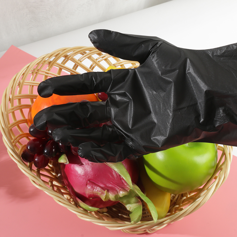 ‌‌Buena resistencia a la temperatura Guantes TPE negros (textura mate)