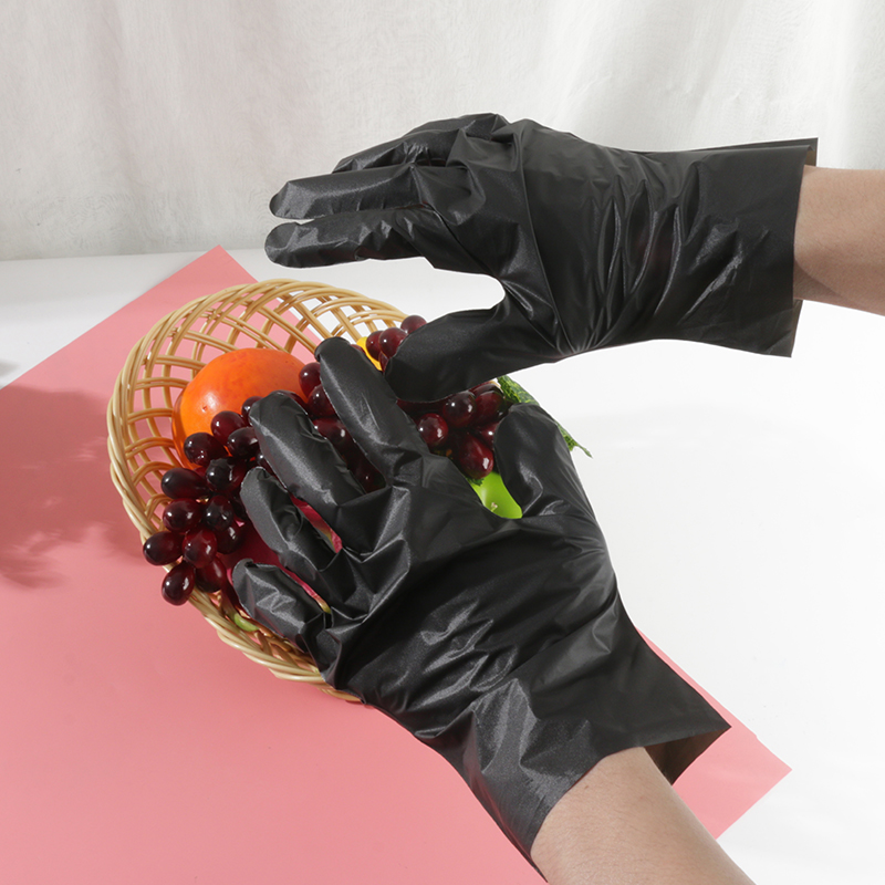 ‌‌Buena resistencia a la temperatura Guantes TPE negros (textura mate)