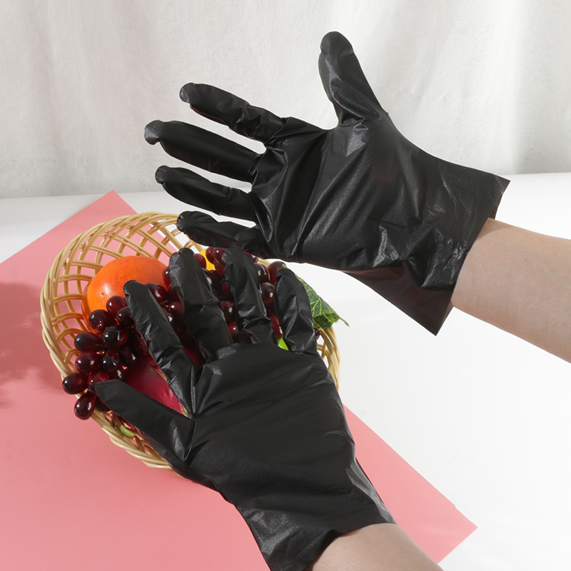 ‌‌Buena resistencia a la temperatura Guantes TPE negros (textura mate)
