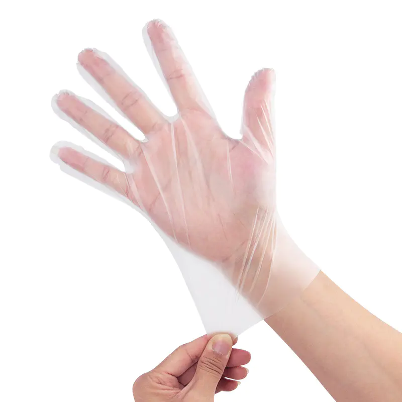 ‌‌‌Guantes TPE suaves y ecológicos de color blanquecino (textura mate)