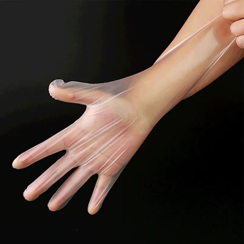 ‌‌‌Guantes TPE suaves y ecológicos de color blanquecino (textura mate)