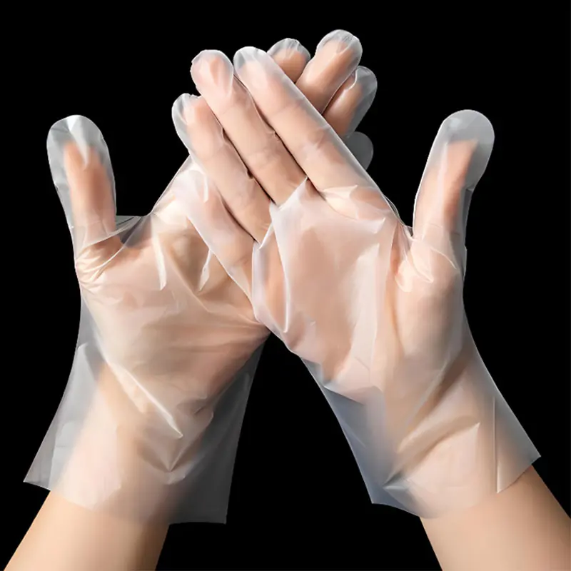‌‌‌Guantes TPE suaves y ecológicos de color blanquecino (textura mate)